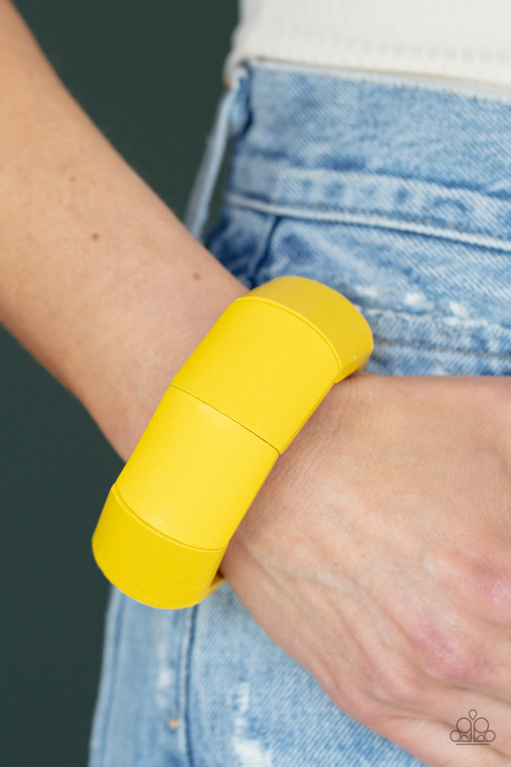 Paparazzi Accessories Coconut Cove - Yellow Painted in a sunny yellow finish, chunky geometric wooden beads are threaded along stretchy bands around the wrist for a colorful tropical inspired look. Sold as one individual bracelet. Jewelry