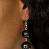Paparazzi Accessories New York Nightlife - Black Gradually increasing in size toward the center, dramatic black beads and shiny silver beads drape below the collar for a refined look. Glistening silver accents are sprinkled between the classic beads, addi
